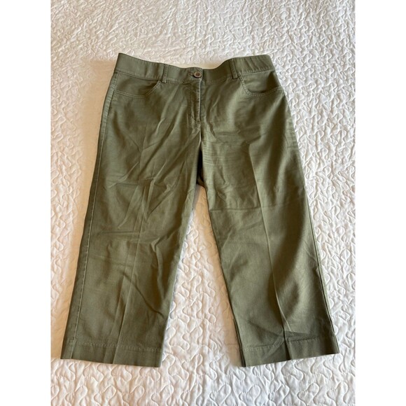 Briggs Olive Green Cropped Dress Pants size 10 petite - Picture 1 of 6